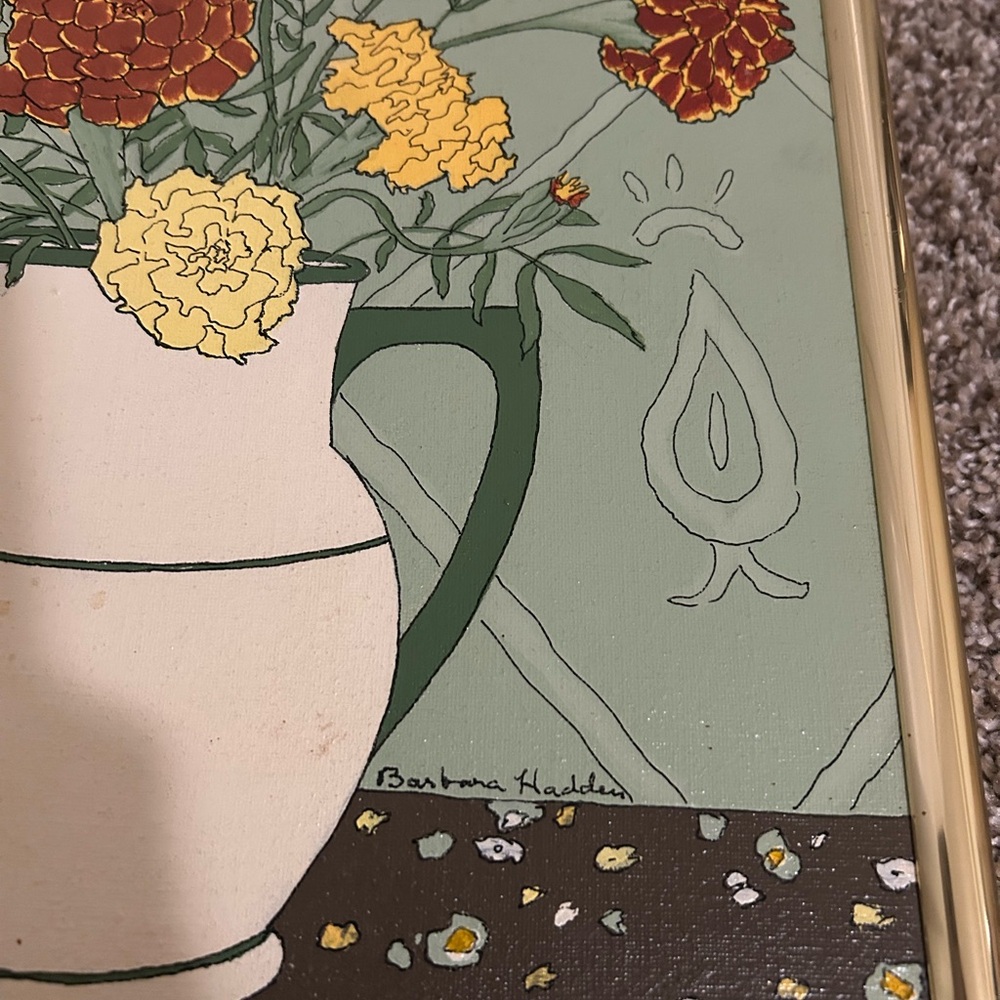 Barbara Hadden Pitcher with Floral Bouquet - Picture 2 of 5